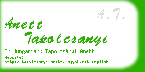 anett tapolcsanyi business card